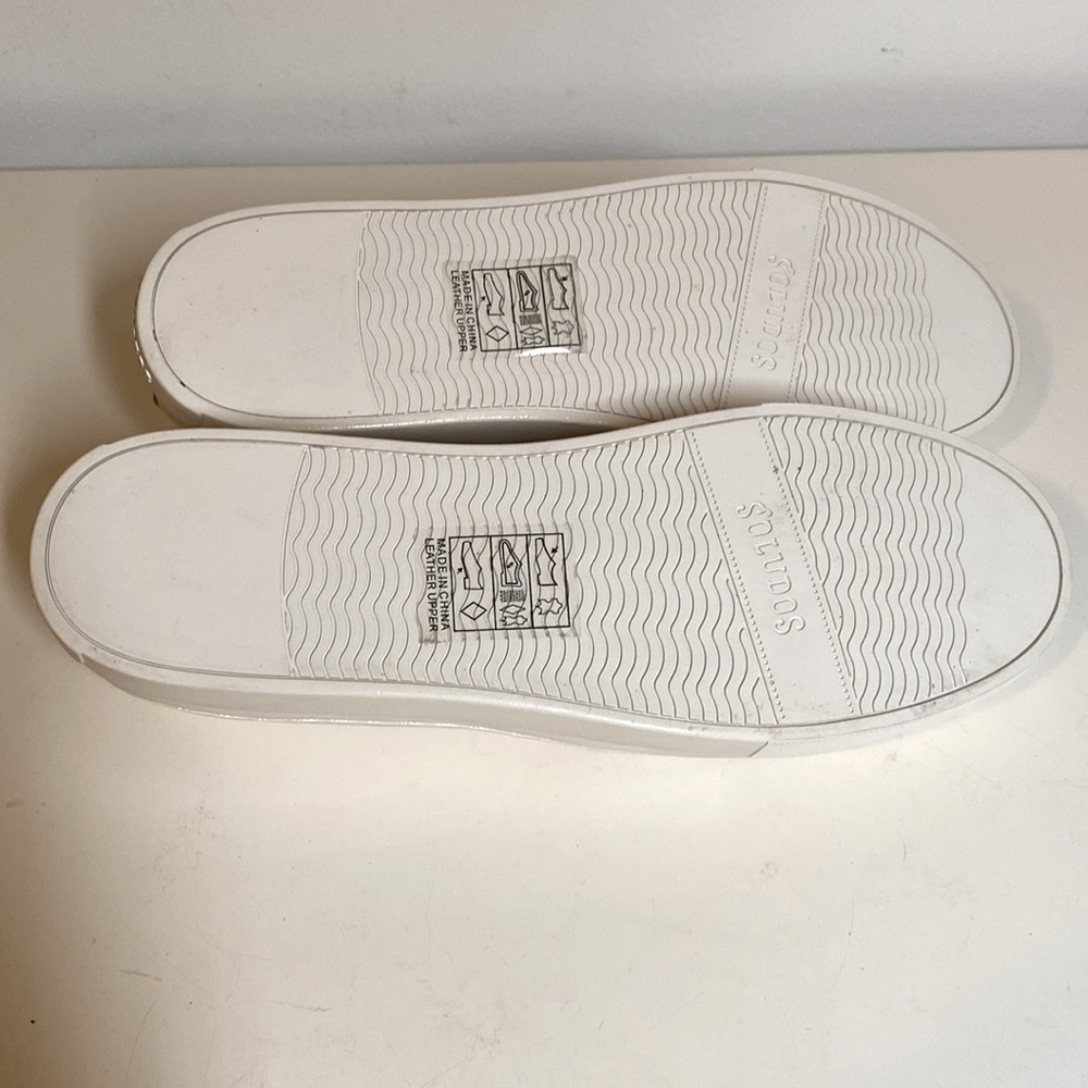 Soludos White Leather Slip-On Sneakers Size 8.5 NWOT - Picture 4 of 6